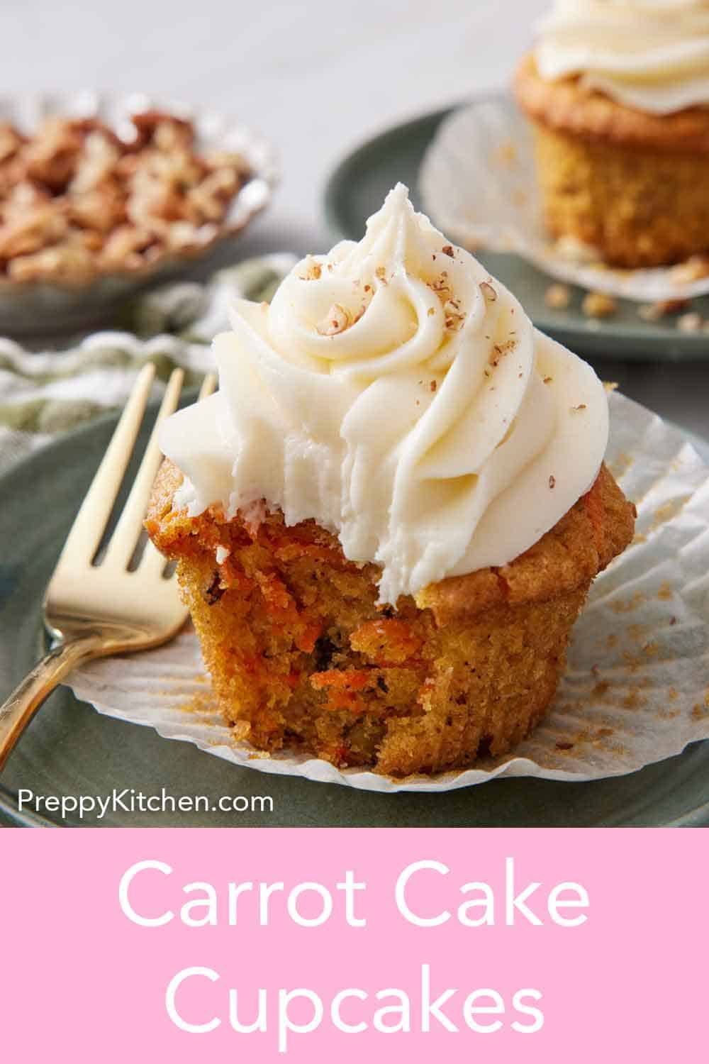 Easy Carrot Cake Cupcakes with Cream Cheese Frosting - Preppy Kitchen