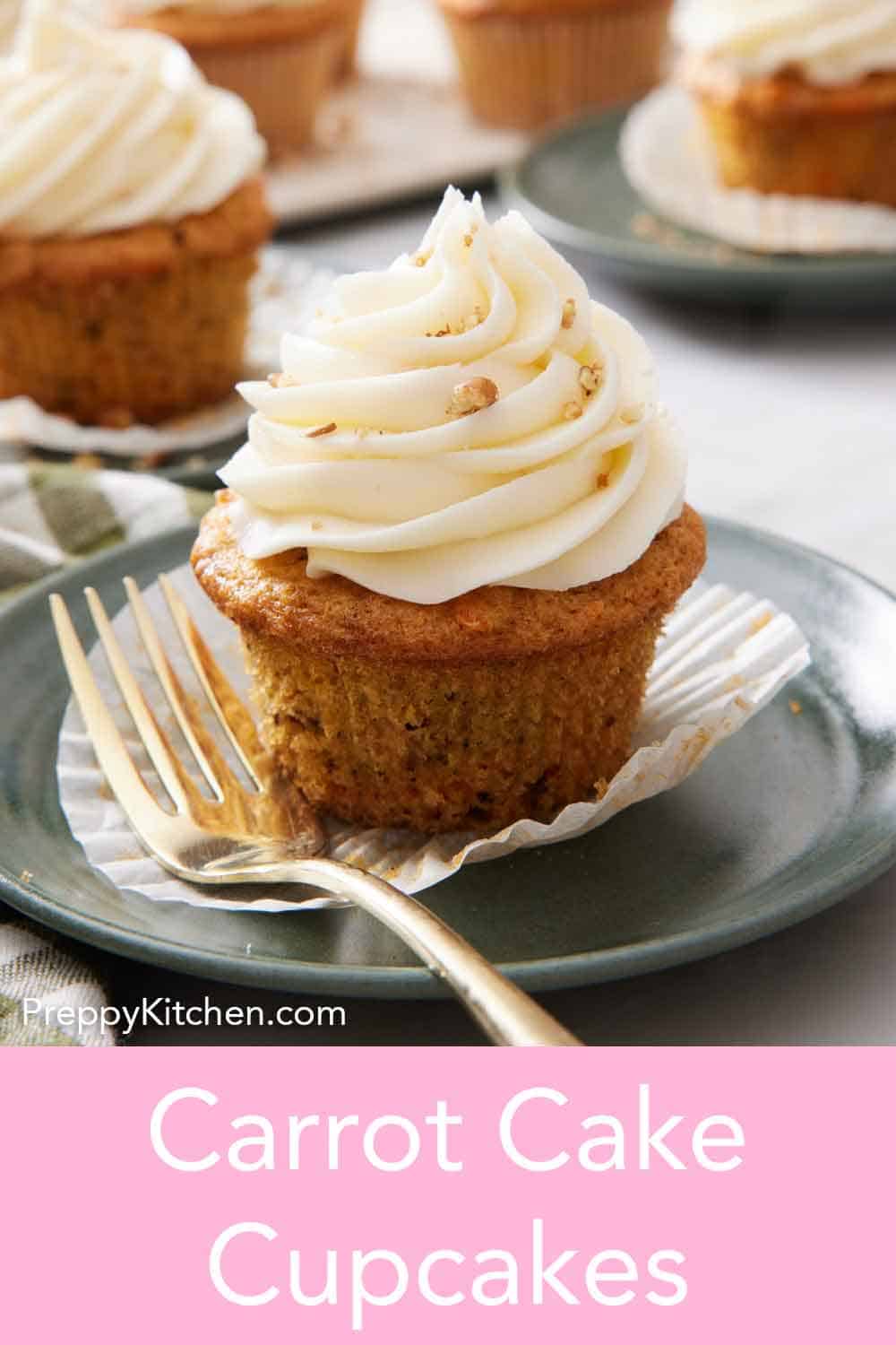 Easy Carrot Cake Cupcakes with Cream Cheese Frosting - Preppy Kitchen