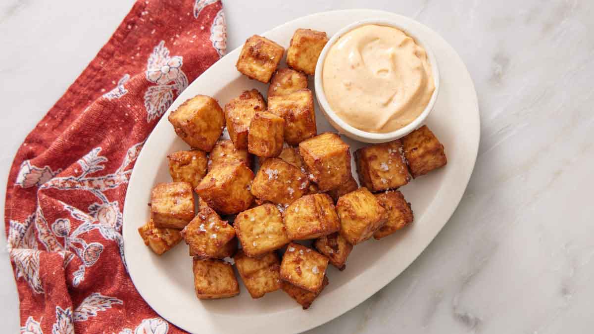Receita de tofu no frigideiro de ar
