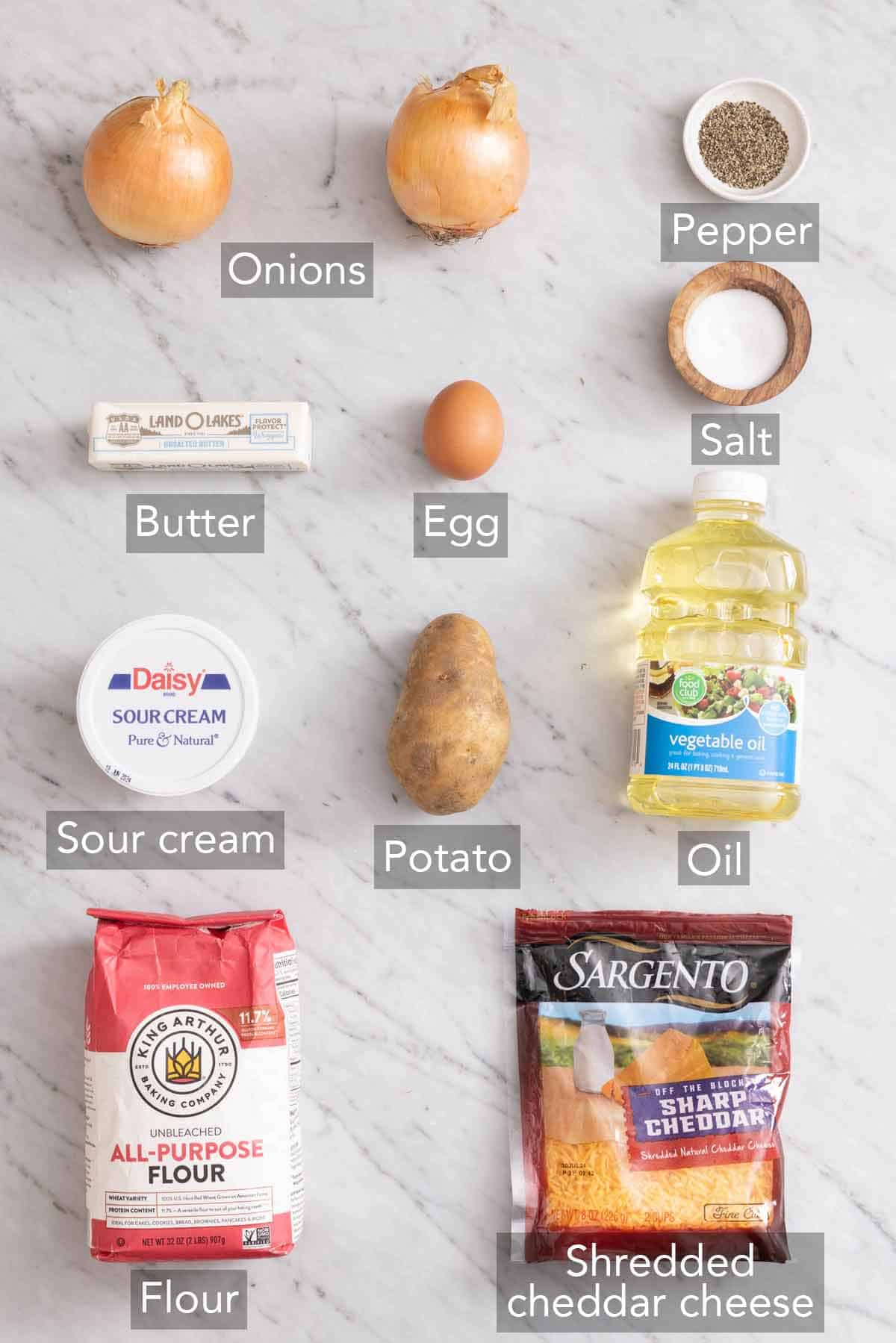 Ingredients to make homemade pierogies.