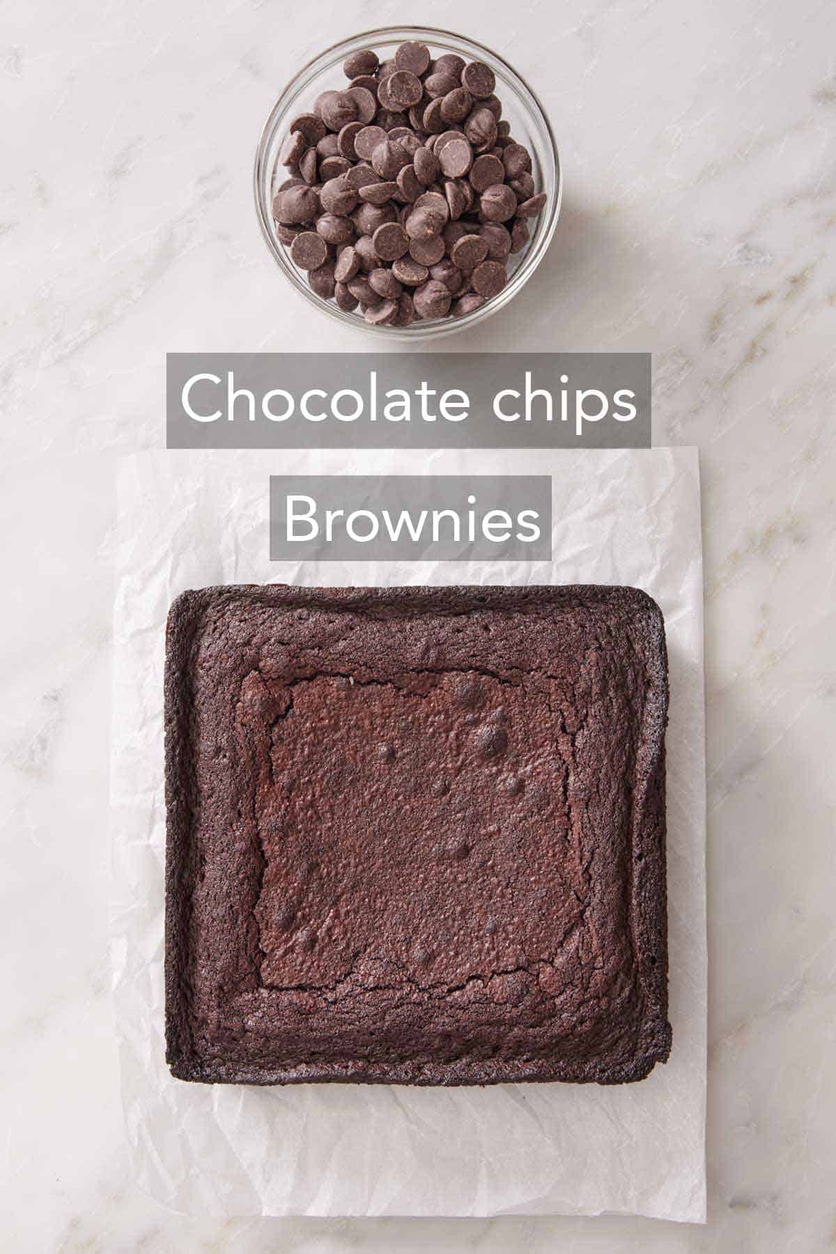 Ingredients needed to make brownie truffles.