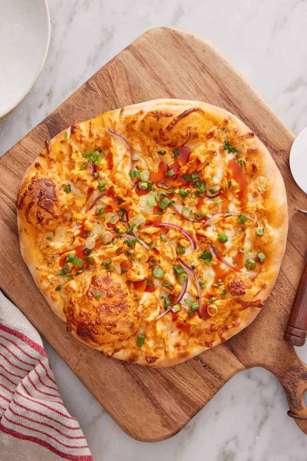 Buffalo Chicken Pizza Recipe - Preppy Kitchen