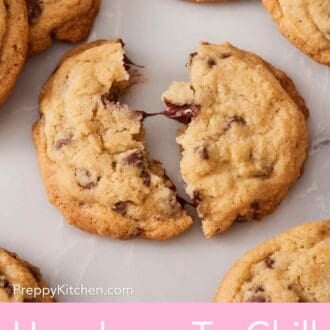 Pinterest graphic showing many cookies, one torn in half.