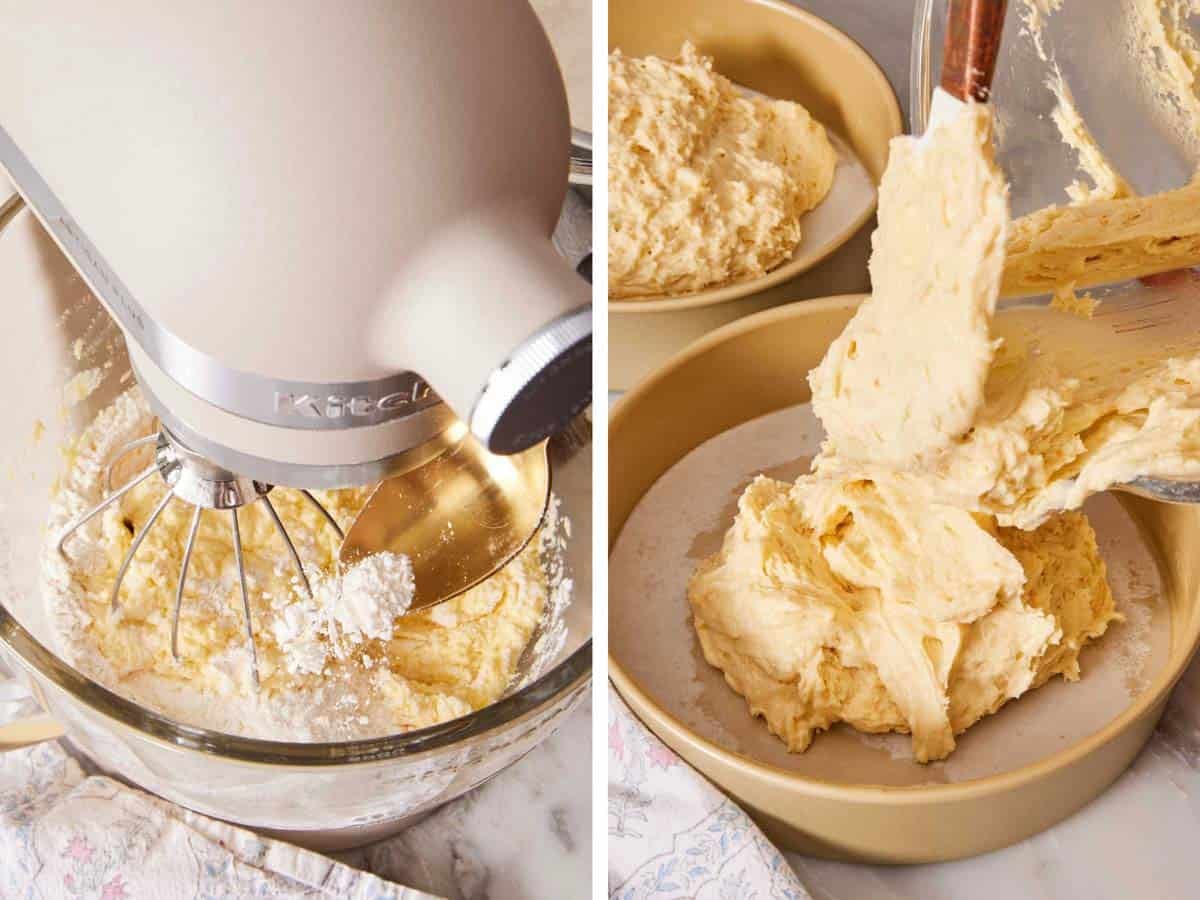Set of two images showing the creaming method.