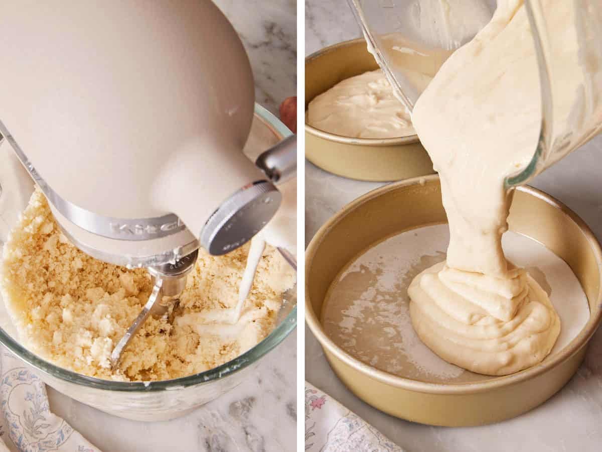 Set of two images showing the reverse creaming method.