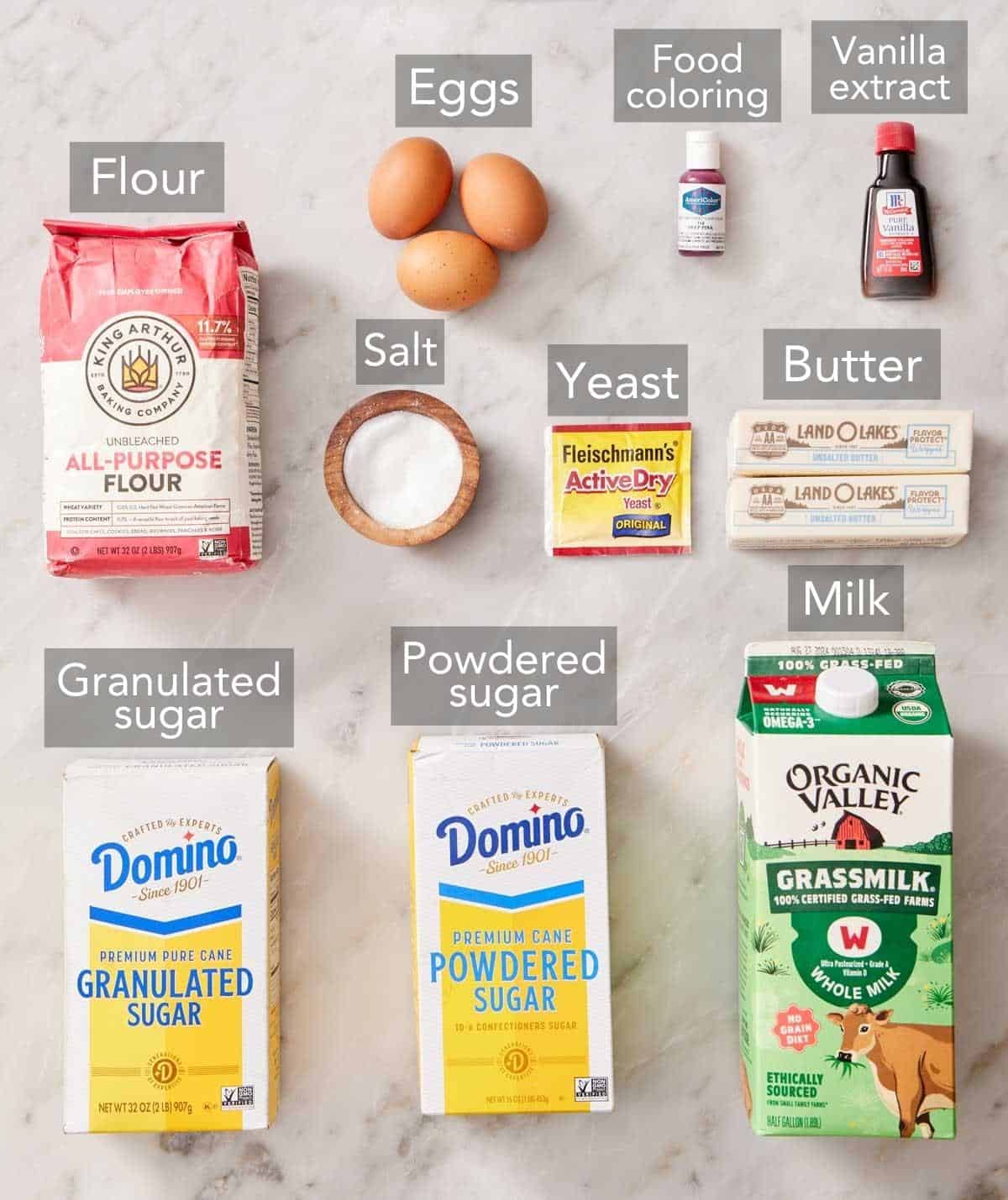 Ingredients for conchas.